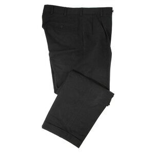 BROOKS BROTHERS Madison Pleated Front Black Wool Dress Slack Pants Men's 33x28